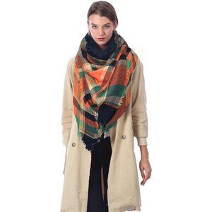 Plaid Scarf Soft Warm Tartan Shawl Cape Blanket Scarves Fashion Wrap